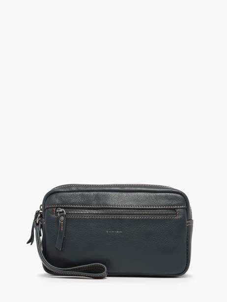 Pochette Homme Foulonné Cuir Etrier Bleu foulonne EFOU721S